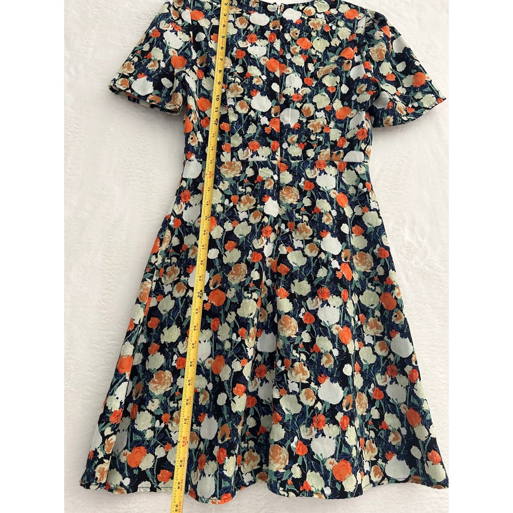 Love + Harmony Floral Mini Dress Womens Small White Eyelet Collar Short Sleeve - Picture 7 of 8